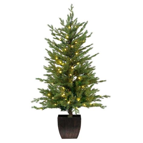 Well you're in luck, because here they come. Home Accents Holiday 4 ft. Pre-Lit Warm White LED Potted ...