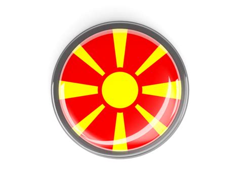 Flag of macedonia | find the best design for macedonian flag. Metal framed round button. Illustration of flag of Macedonia