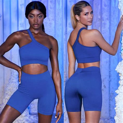Seamless Fitness Yoga Set Womens Fitness Clothes One Shoulder Sports Underwear Hip Lifting