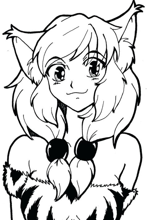 Cat Girl Coloring Pages At Free Printable Colorings