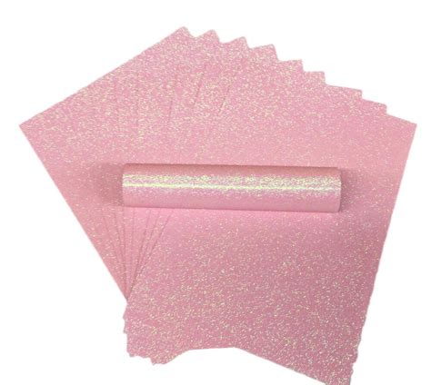 A4 Pale Pink Iridescent Glitter Card Soft Touch Non Shed 250gsm Pack Of