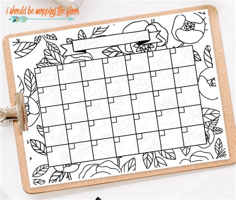 Free Printable Coloring Calendar I Should Be Mopping The Floor