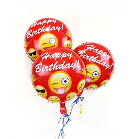 Emoji Birthday Balloons â€ I Love Emoji Helium Grade Balloons â€ 18â