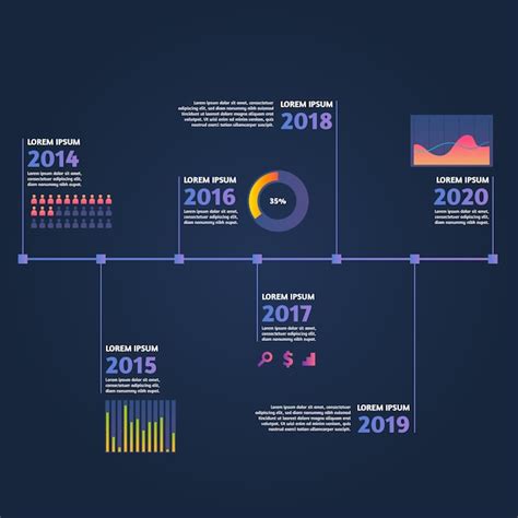 Gradient Timeline Infographic Template Vector Free Download
