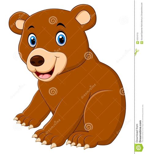 Cute Brown Bear Cartoon Stock Vector Illustration Of