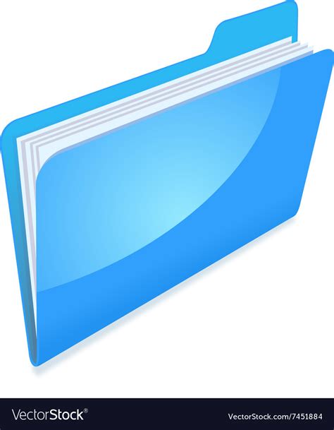 Blue File Folder Icon Royalty Free Vector Image