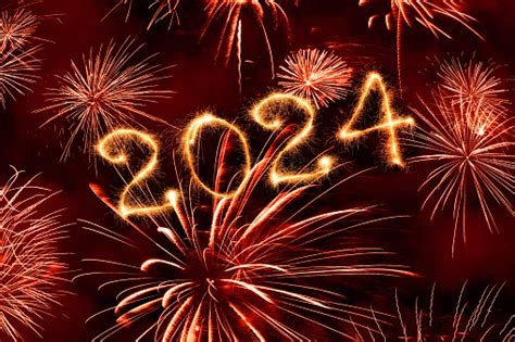 Sparkling New Year 2024 With Fireworks Stock Photo Download Image Now