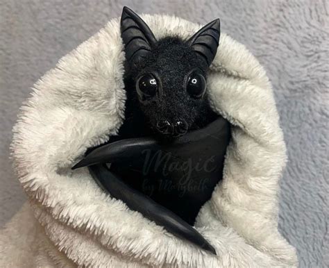 Little Bat Baby Fruit Bat Art Dolls Flying Fox Ooak Made Etsy