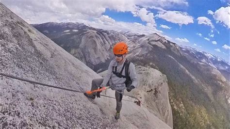 hiking half dome cables down yosemite how to climb youtube