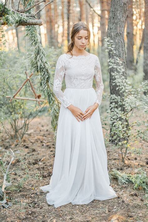 A Line Wedding Dress With Modest Lace Bodice