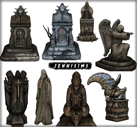 Jennisims Downloads Sims 4necropolis Statues 9 Items