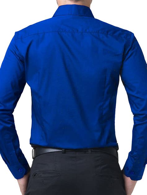 buy online royal blue cotton formal shirt from shirts for men by being fab for ₹528 at 52 off