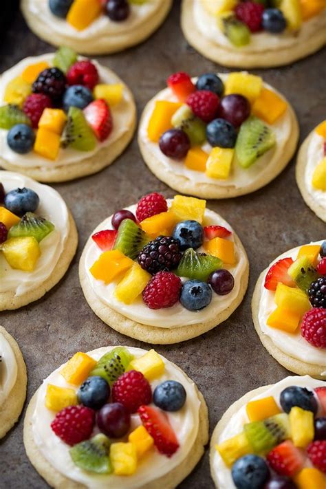 Individual Mini Fruit Pizzas Chewy Sugar Cookies Are Topped With Cream