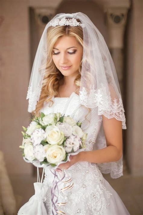 Wedding Hairstyles For Long Hair Half Up With Veil And Tiara