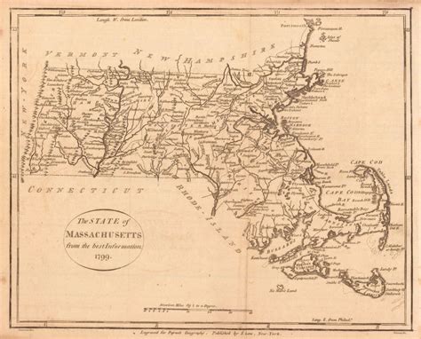 An Old Map Of Massachusetts Showing The Towns And Roads That Were Built In The S
