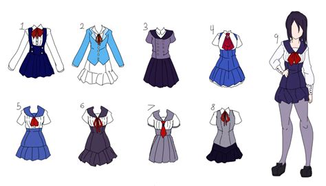 Yandere Sim Uniform Re Designs By Meeps Chan Рисунки девушки Костюмы