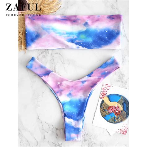 Buy Zaful New Starry Sky Bandeau Bikini Set Galaxy Strapless Sexy Women