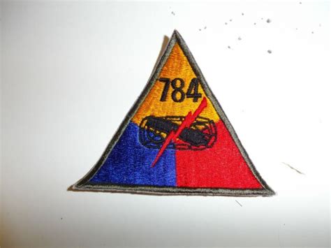 E4672 Ww2 Us Army Armored 784 Tank Battalion Patch Triangle Division