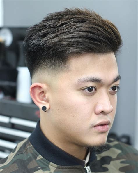 Comb Over Fade Asian Wavy Haircut