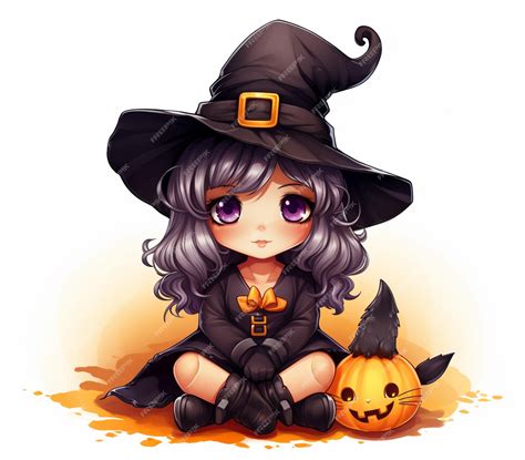 Premium Ai Image Anime Girl In Witch Costume Sitting On The Ground