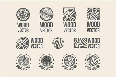 Especially a plunge router, or a saw blade. Set of wood rings texture logo (19567) | Icons | Design ...