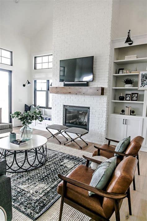 96 Comfy Modern Farmhouse Style Living Room Decor Ideas
