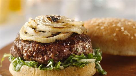 Grilled Onion Topped Caesar Burgers Recipe Lifemadedelicious Ca