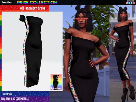 Lynxsimz Offshoulderdress The Sims 4 Download Simsdomination Sims 4