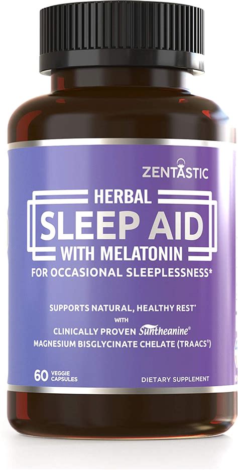 Zentastic Herbal Sleep Aid Natural Healthy Sleep 1013mg Melatonin Valerian
