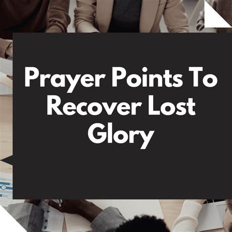 Prayer Points To Recover Lost Glory