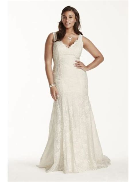 Where you can get it: David's Bridal Jewel Scalloped Mermaid Plus Size Wedding ...