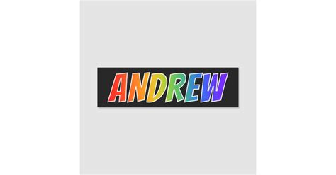 First Name Andrew Fun Rainbow Coloring Name Tag Zazzle