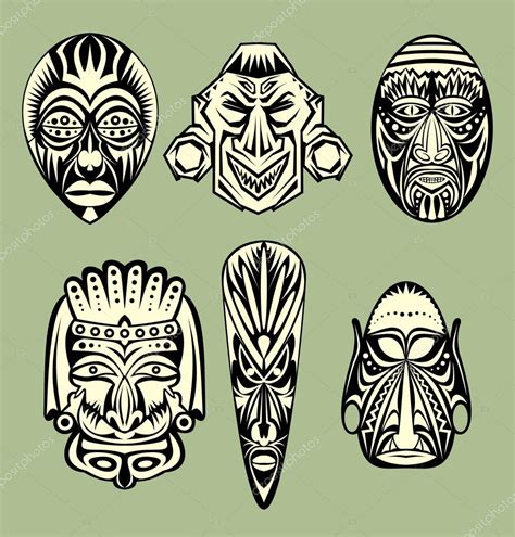 African Masks — Stock Vector © Keltmd 71043873