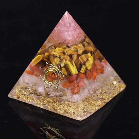 Orgonite Pyramid With Tiger Eye Crystal For Orgone Energy Etsy