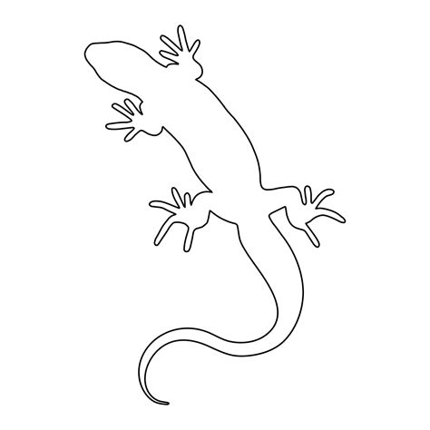 Lizard Reptile Outline Silhouette Design Element Vector Illustration