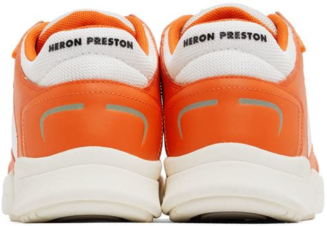 Heron Preston Orange And White Low Key Sneakers Heron Preston