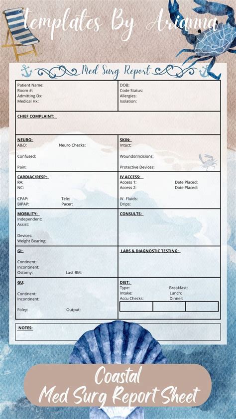 Med Surg Report Sheet Hot Sex Picture