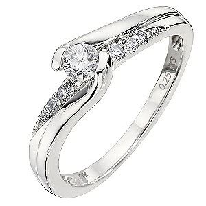 Beautiful diamond engagement rings from chapelle. 9ct White Gold Quarter Carat Diamond Solitaire Ring | H.Samuel