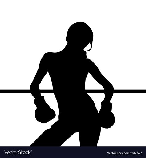 Girl Boxing Silhouette Royalty Free Vector Image