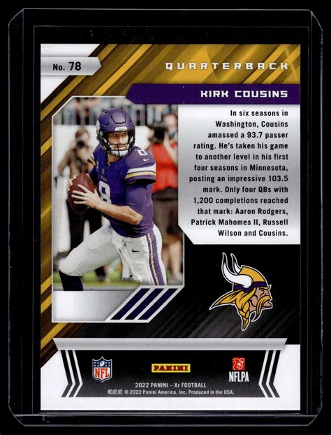 2022 Panini Xr Red 78 Kirk Cousins 249 For Sale Online Ebay