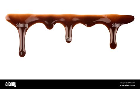 Melted Chocolate Dripping On White Background Stock Photo Alamy