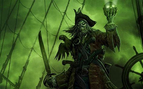 Wallpaper Fantasy Art Sea Spooky Green Pirates Jungle Old Ship