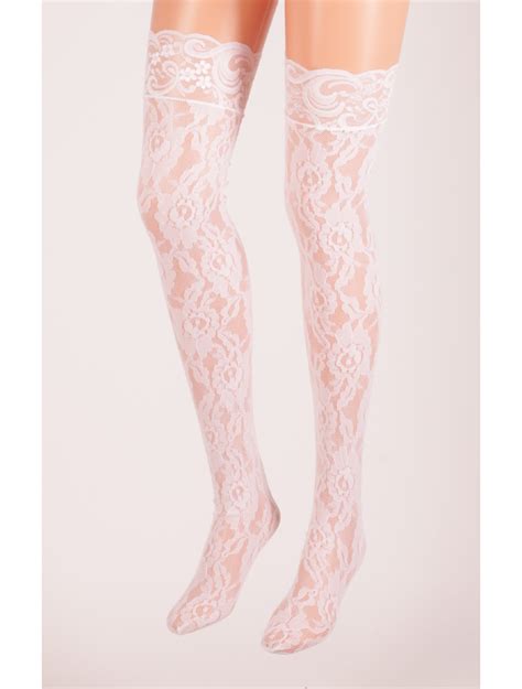 Leg Avenue Rose Lace Stockings With Lace Tops
