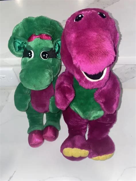 Vintage 1992 The Lyons Group Lot Barney And Baby Bop Plush Purple