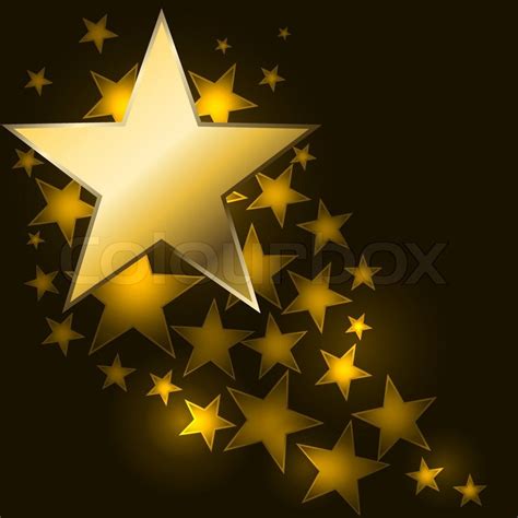 Free Download Vector Of Abstract Starry Background With Golden Star