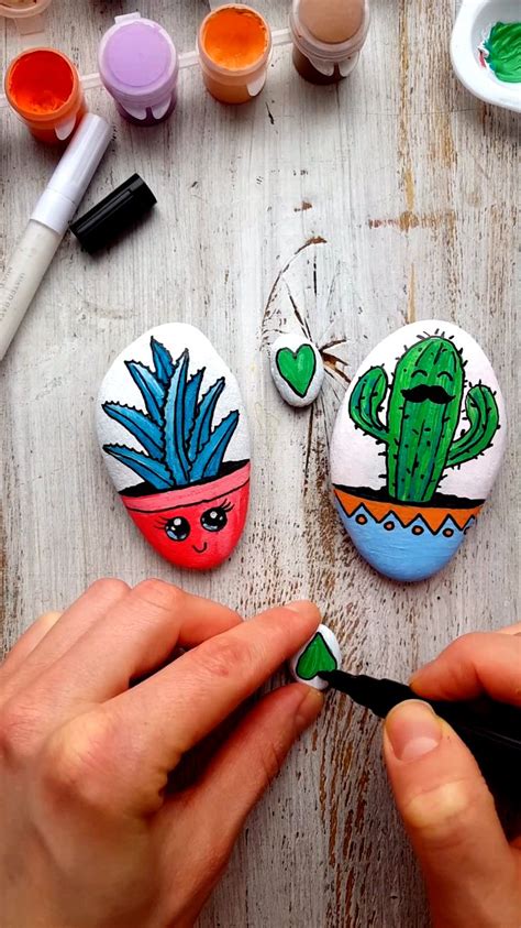 Awesome Rock Painting Tutorial With Succulents Step By Step Tutorial