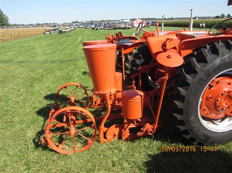2 Row Corn Planter On Rear Of Allis Chalmers D14 Classic Tractor