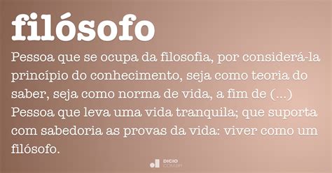 Filósofo Dicionário Online De Português