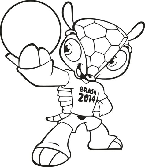 mascota del mundial 2014 para pintar ~ dibujos para niños