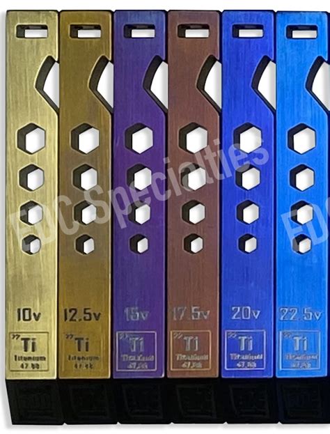 Titanium Anodization See Color Chart Edc Specialties Every Day Carry Essentials